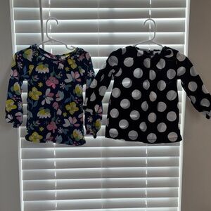 Carter's Floral and Polka Dot Long Sleeve Tees